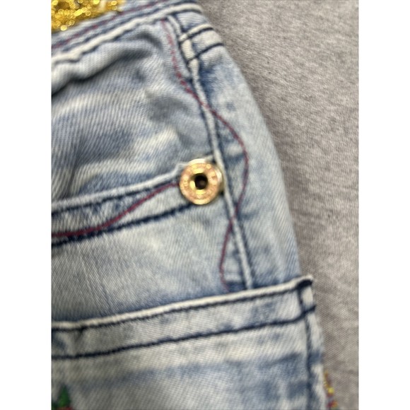 DOLCE AND GABBANA Jeans Designer Floral Embroidered Y2K Distressed Measure 26x30 - Picture 12 of 14